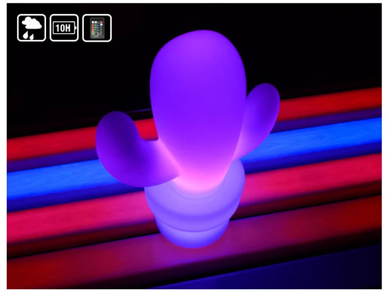 Flutuante ao ar Luzes de Decoração de Vidro à Prova Água com Controle Cactus Desk Table Lamp Night Light Usb Recarregável Rgb Livre d' Remoto Led 5 USB recarregável RGB Flutuante ao ar livre