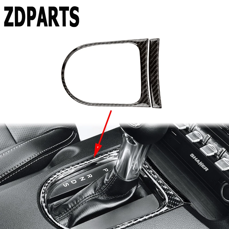 

ZDPARTS Special For Ford Mustang 2015 2016 2017 GT500 GT 350 Carbon Fiber Gears Shift Panel Carbon Fiber Sticker Accessories
