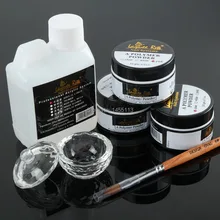 Free Shipping Pro Acrylic Nail Kit 6pcs/Lot Tools Liquid 120 ml Powder Pen Deppen Dish Art Set Design