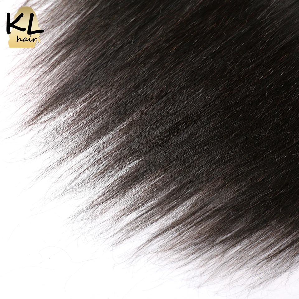 KL Hair предварительно выщипанные прямые 13x6 уха до уха кружева лобовое закрытие с детскими волосами бразильские волосы remy отбеленные узлы человеческие волосы