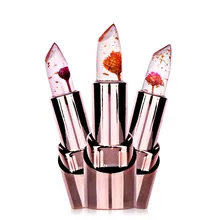 Гелевая Цветочная помада с регулируемой температурой длительное увлажнение губ водонепроницаемый макияж цветок помада с металлической ручкой