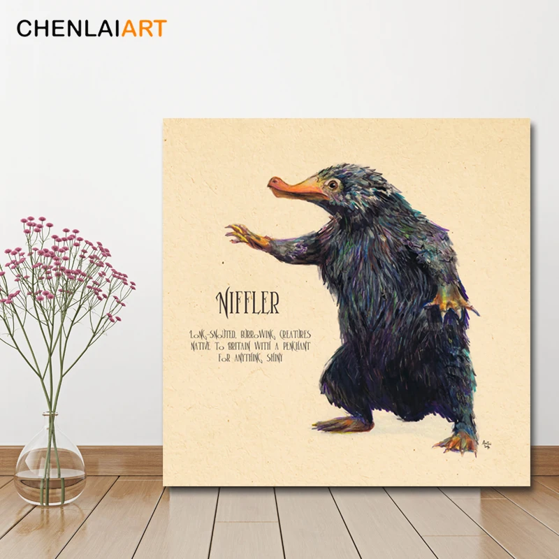 Niffler животные картина холст настенная живопись Фантастические звери Современная Скандинавская печать плакатов на холсте для детской комнаты без рамки