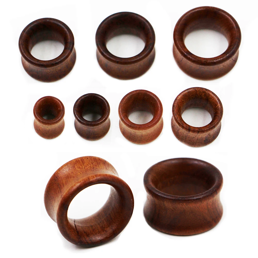 1 pair 0G 4/5" Cuibourtia Tunnel Plug organic wood plug gauges flesh