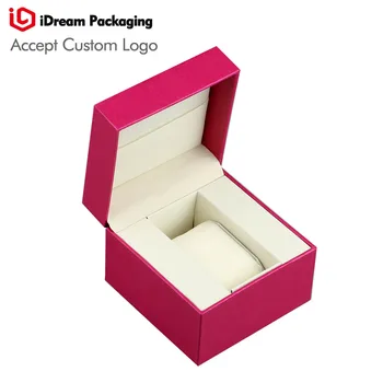 

iDream luxurly watch gift box birthday packaging paper boxs Red color Quartz gift packaging accept logo custom size:11x11x8.5cm