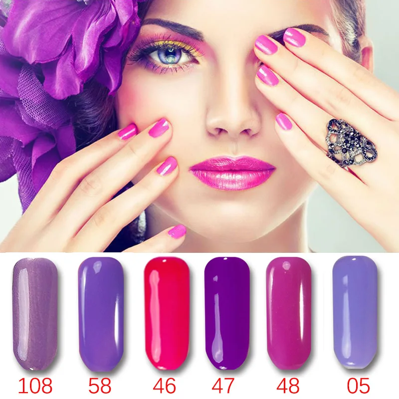 

MSHARE 1pcs Purple Series Colorful Nail Gel Polish UV LED Gel Varnish Art Design Manicure Nail Lacquer Vernis Semi permanent
