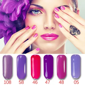 

MSHARE 1pcs Purple Series Colorful Nail Gel Polish UV LED Gel Varnish Art Design Manicure Nail Lacquer Vernis Semi permanent
