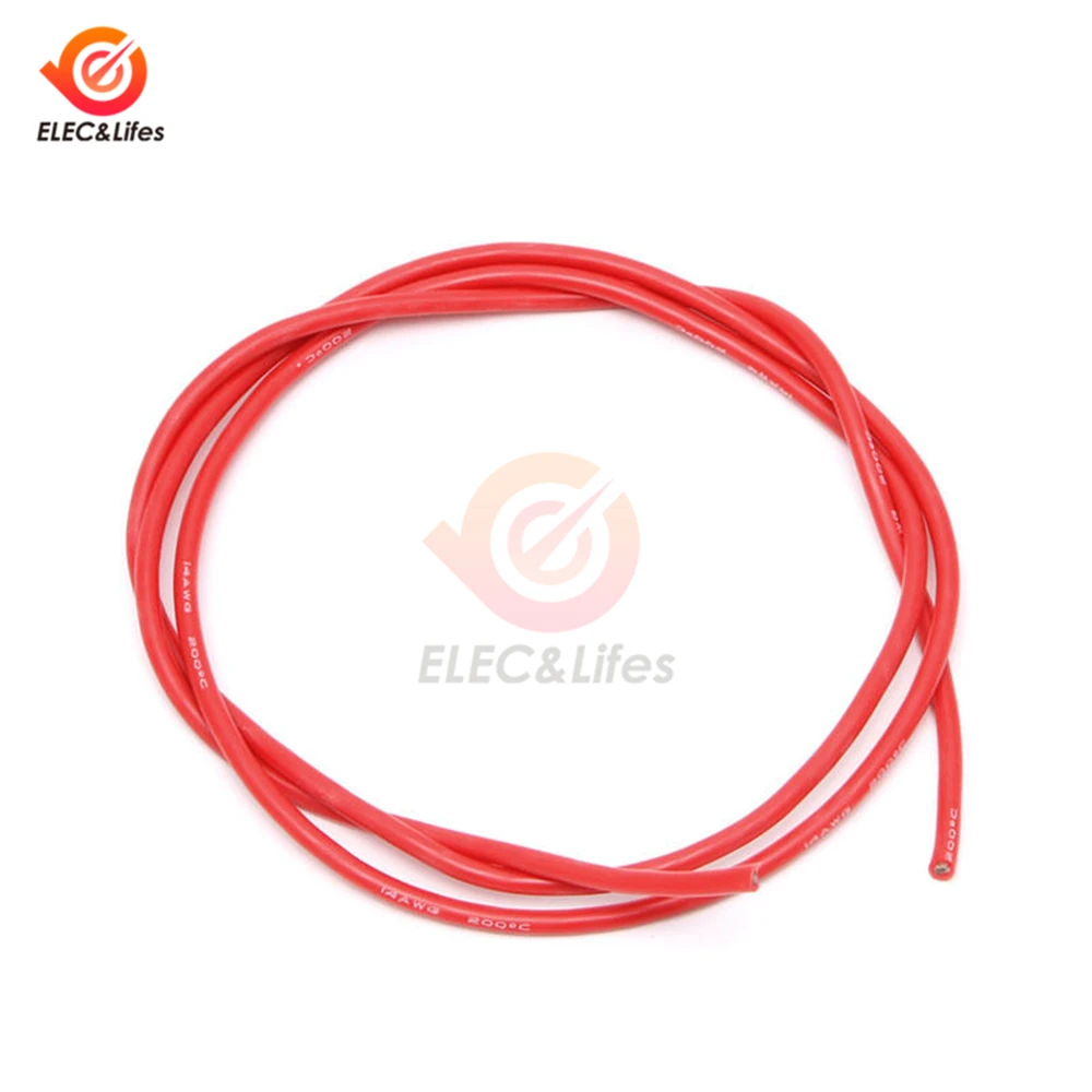 2M 10/12/14/16 Gauge AWG Electrical Wire Soft Silicone cable Temperature Resistance Flexible Copper Stranded wire cable For RC