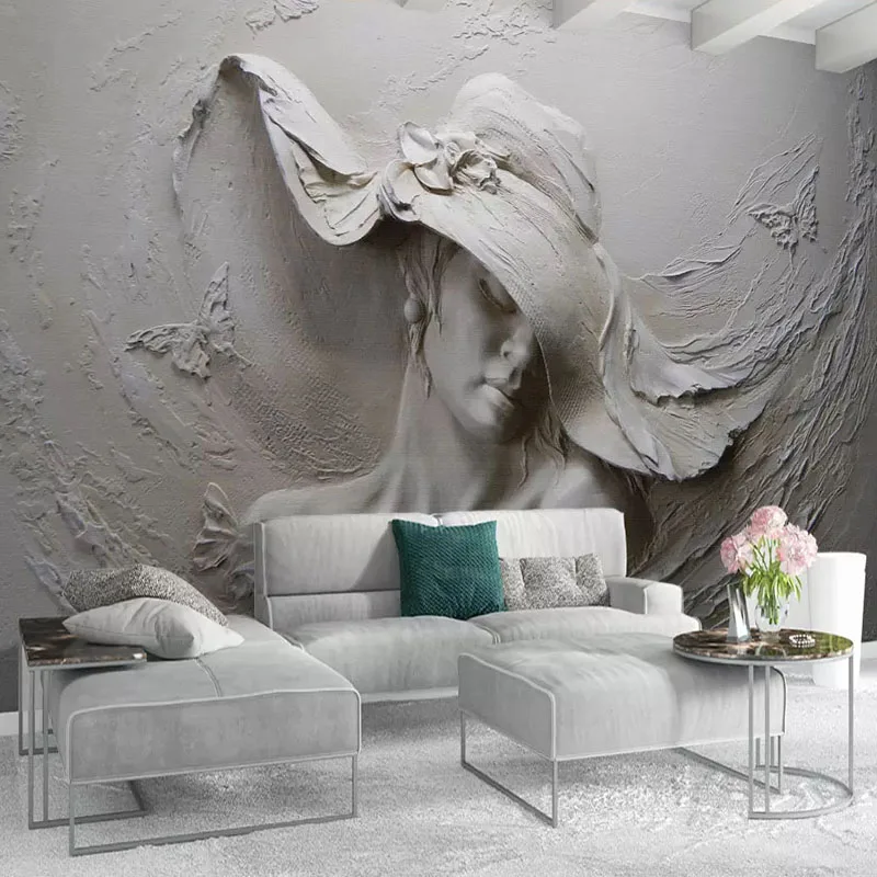 Custom Wallpaper 3D Stereoscopic Embossed Gray Beauty Oil Painting Modern Abstract Art Wall Mural Living Room Bedroom Wallpaper Custom Wallpaper 3D Stereoscopic Embossed Gray Beauty Oil Painting Modern Abstract Art Wall Mural Living Room Bedroom Wallpaper