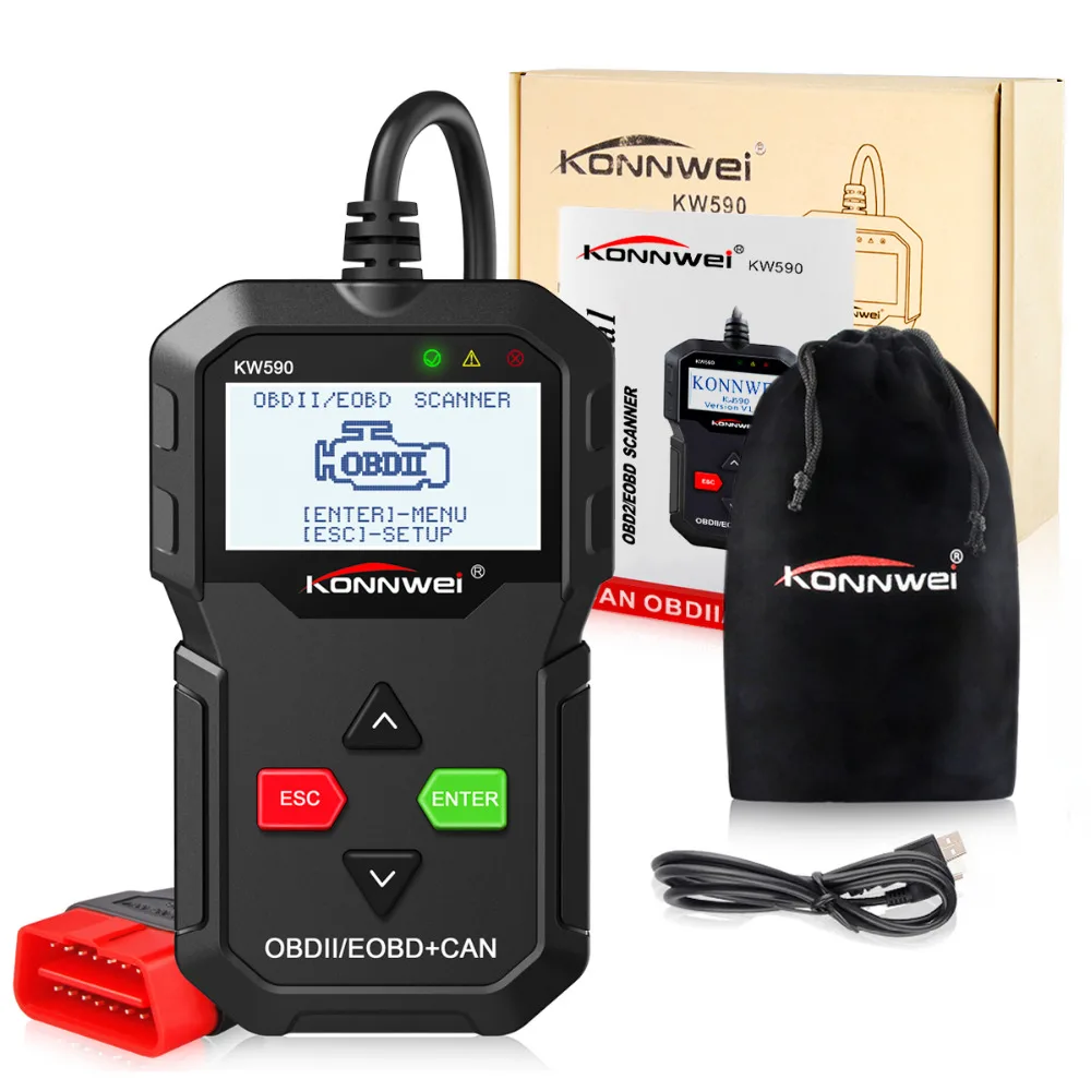 Автомобильный диагностический сканер KONNWEI KW590 OBD2 для Авто OBD 2 автомобильный
