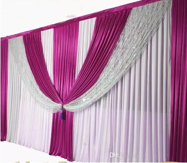 

10 футов х 20 футов свадебные фоны занавески серебряные блестки свадебный фон ледяная шелковая сцена декоративные занавески свадебные декорации