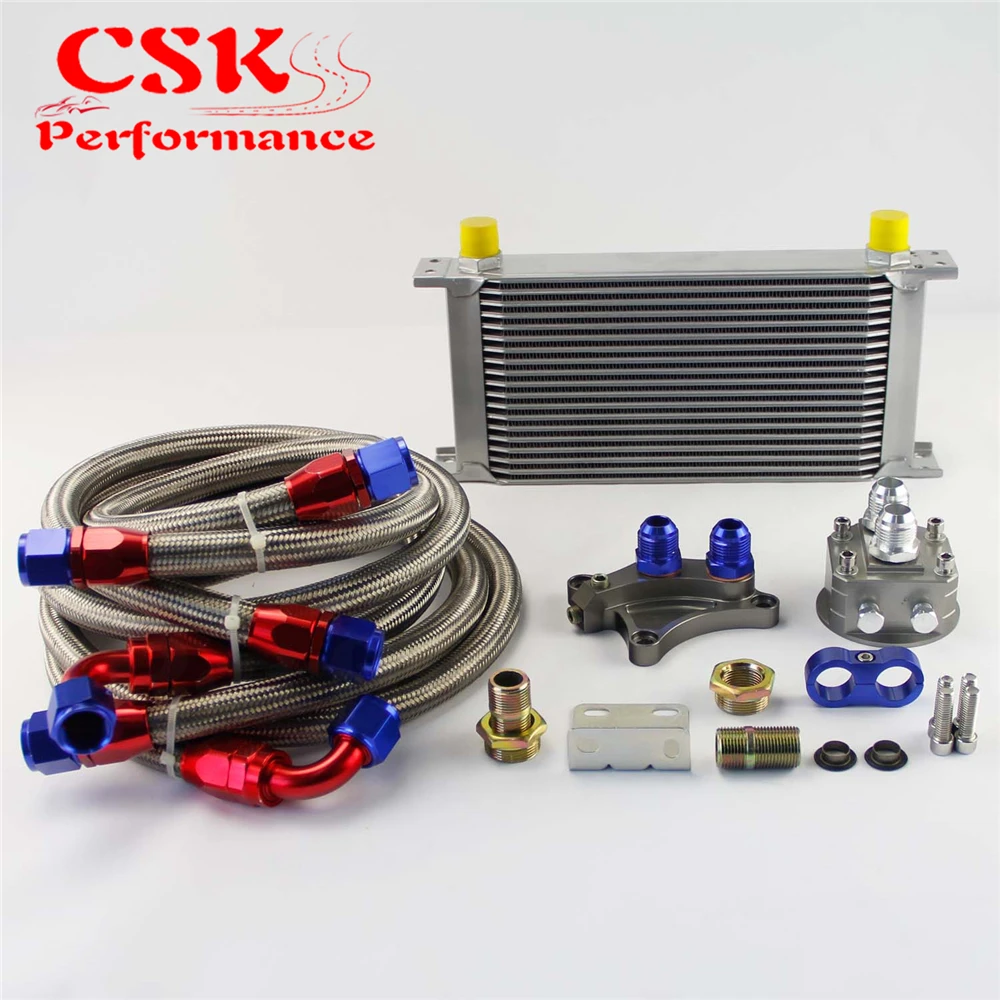 ^Cheap 19 Row 248mm AN10 Oil Cooler Kit Fits For Nissan Silvia S13 S14 S15 180SX 200SX 240SX SR20DET Black/Silver