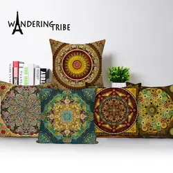 Наволочка с рисунком Мандала красочный классический в этническом стиле бесконечные чехол для подушки геометрический Декор для дома или