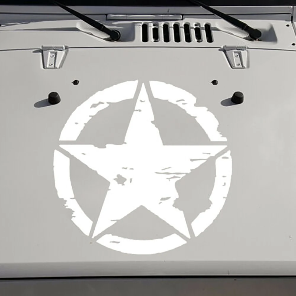 1 шт. 41 см военная армия звезда капот наклейка для Jeep Wrangler JK CJ TJ YJ пентаграмма взрыв
