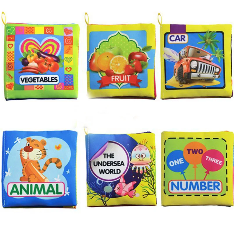 

Readings 6 styles Baby Book 0-12 months Educational Cloth Books For Babies