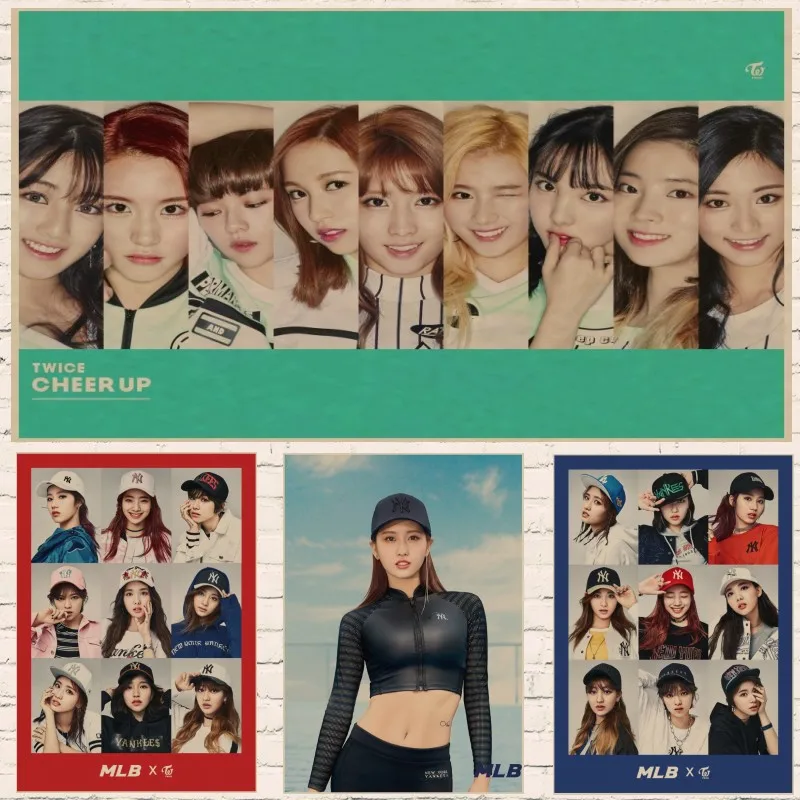 South Korean Girl Group Band Twice Vintage Poster K-POP DIY Wall Home Bar Posters Livingroom Bedroom Bar Home