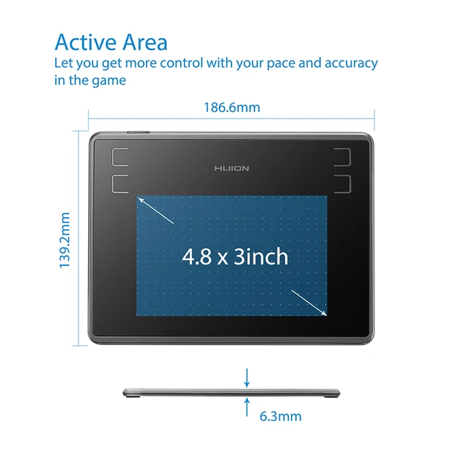 HUION H430P Ultrathin Graphics Drawing Tablet Battery-Free Digital Pen Tablet Stylus 4096 Level Perfect for OSU Game - Image 3