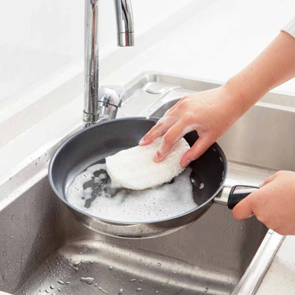 Новая натуральная моющая салфетка для мытья посуды, кухонная антипригарная масляная щетка, двусторонняя моющая Губка из микрофибры, Экологически чистая