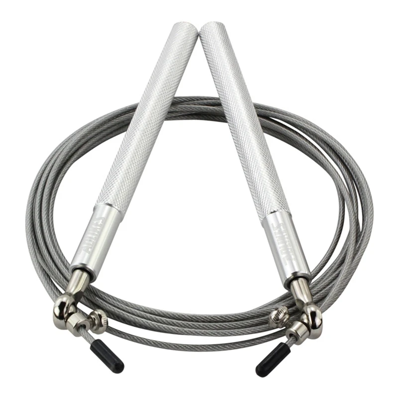 H Скакалка для взрослых стальной провод из алюминиевого сплава, скакалки для скакалки, бодибилдинга, аксессуары для фитнеса - Цвет: Светло-серый