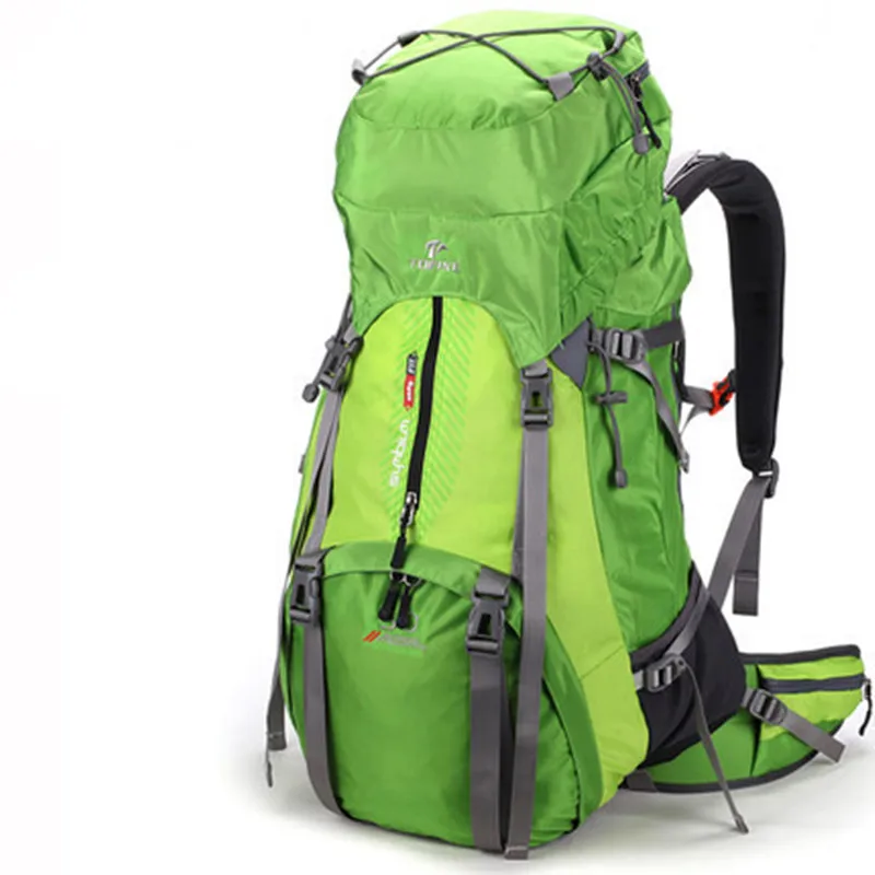 Большой capackity 50L нейлон водонепроницаемый альпинистский BIGPACK Двойной плечевой дорожный рюкзак с крышкой