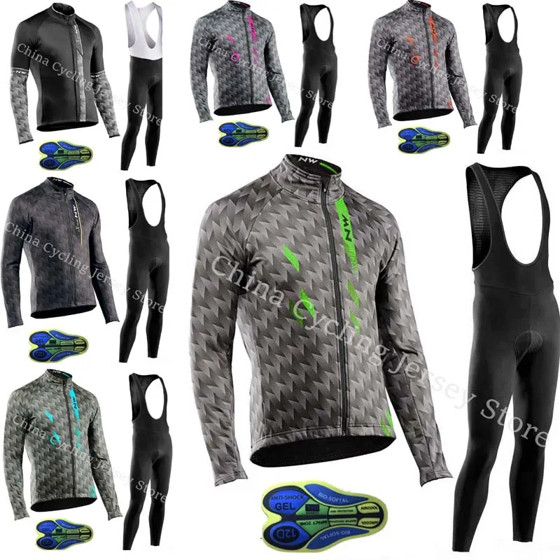

Roap Ciclismo 2019 New NW Team Men Cycling Jersey Suit Breathable Long Sleeve Autumn/Spring MTB Clothes Mountain Bike Wear E5