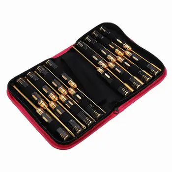 

16Pcs Hex Phillips Screw Nut Flat Screwdriver Tools Set Black Gold Hexagonal Hand Shank with Bag for RC Helicopter