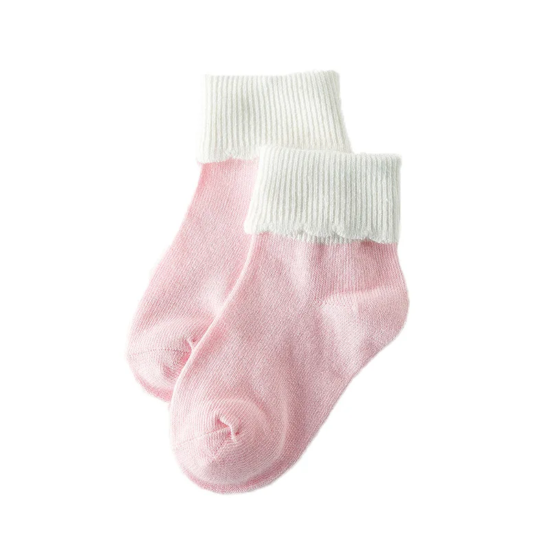

MAINEOUTH 1 Pairs/Lot Cotton Lovely Flower Pure Color Autumn Winter Baby Kids Girl Short Socks 4-10 Years