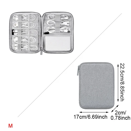 Mihawk зарядное устройство провода электронный органайзер цифровой гаджет сумка дорожный кабель сумки Косметический набор чехол принадлежности для гардероба аксессуары - Цвет: Gray D M Size