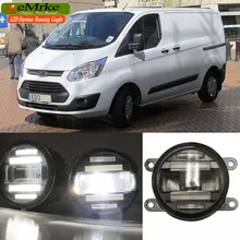 eeMrke Car Styling For Ford Transit 2006 -2015 2 in 1 LED Fog Light Lamp DRL With Lens Daytime Running Lights