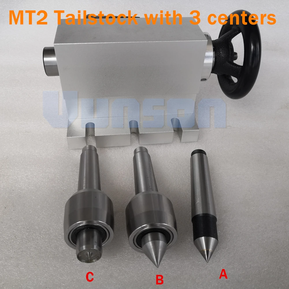 

Removable and Replaceable Morse 2# Taper Shank Live Center Tailstock Kits including 3pcs centers for Desktop CNC Router
