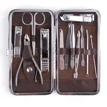 12 шт./компл. ногтей маникюр набор инструментов для ногтей машинка для стрижки волос, пинцет для выщипывания, Ножи маникюрный набор для ногтей комплект уха Палочки щипчики для ногтей