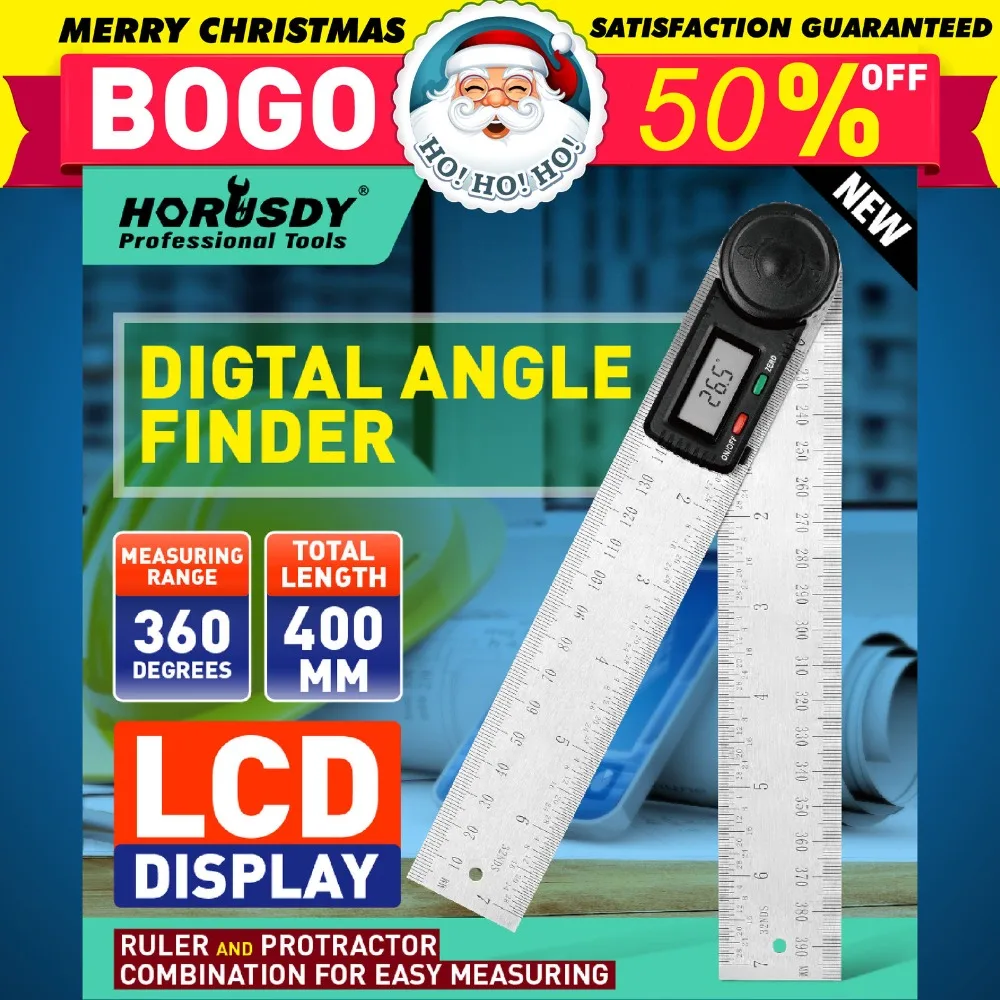 

HORUSDY Digital Goniometer 8inch Electronic Digital Protractor LED Display Goniometer Precision Bevel Measuring Instrument Tools