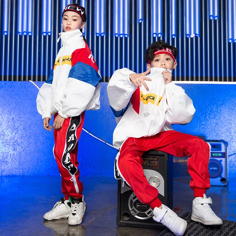 

Korean Edition Loose Jacket Pants Jazz Suit Children Hiphop Dance Clothes Boys Girls Hip Hop Costumes Kids Street Dance Outfit