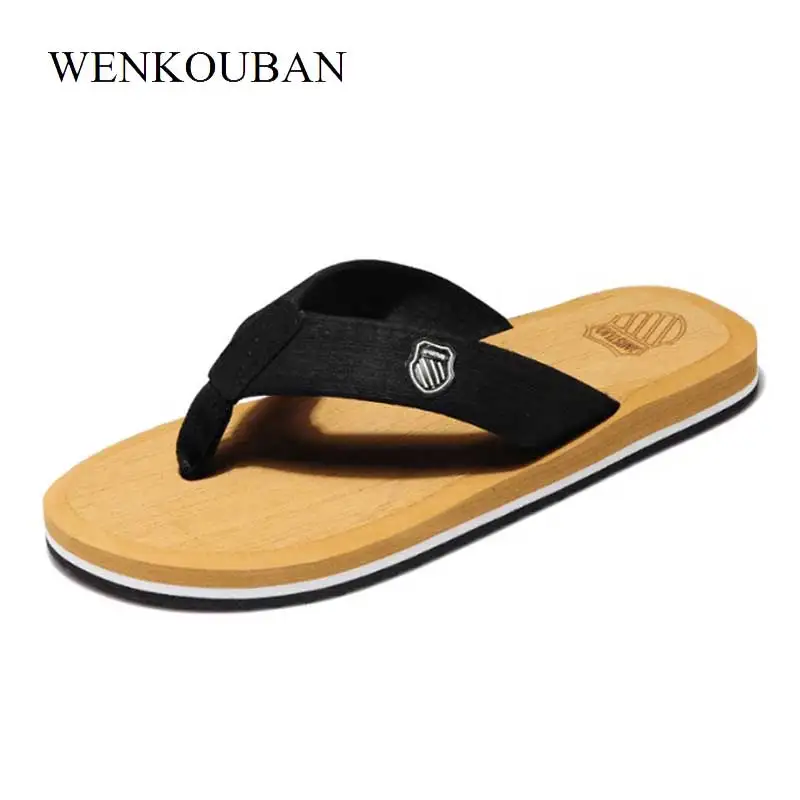 

2019 New sandals Men Beach Shoes Flat Flip Flops Summer Sandals For Men Non-slip Casual slippers Bathroom zapatos de hombre