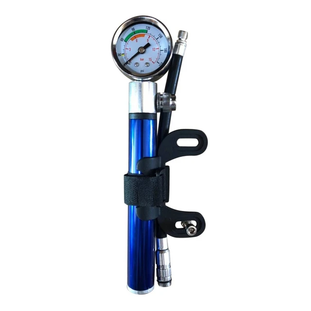 Mini Bicycle Pump With Pressure Gauge 210 PSI Portable Hand Cycling