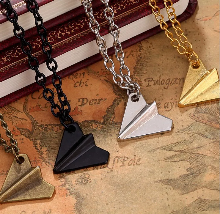

Fantastic New Arrival Hot Sale Hot Fashion One Direction Harry Styles Paper Airplane Necklace Chain Pendant Free Shipping