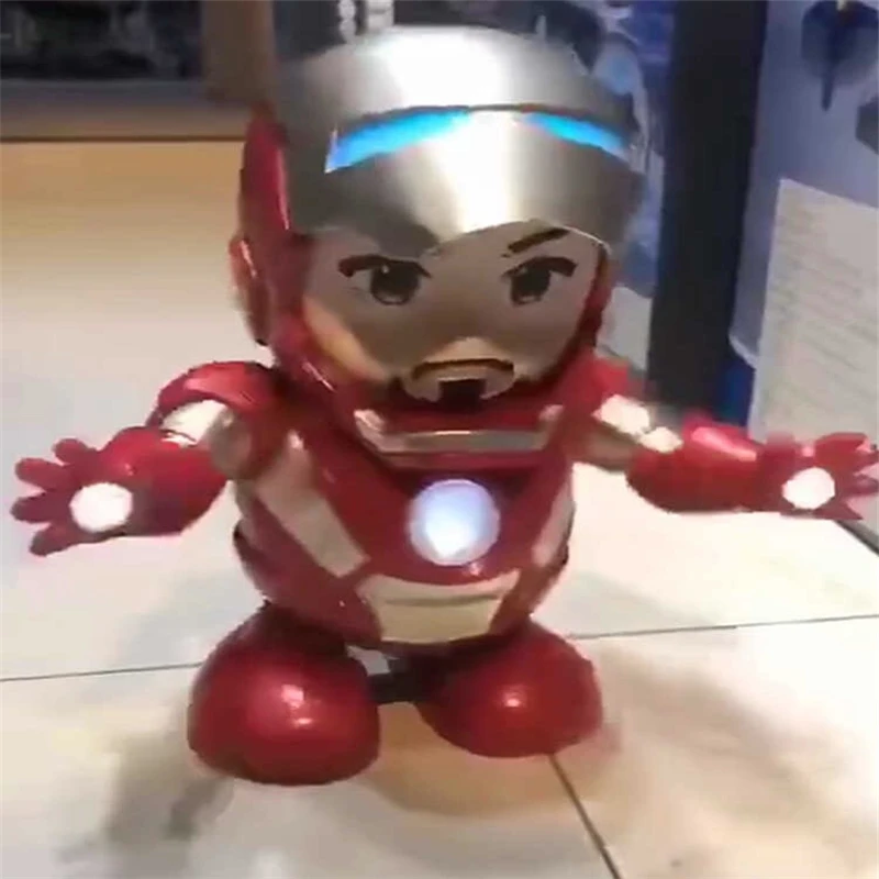 

pop Iron man action figure toys Tony Stark mark 85 Superhero Avengers PVC Figure Solar Energy dance Led 12cm figures model