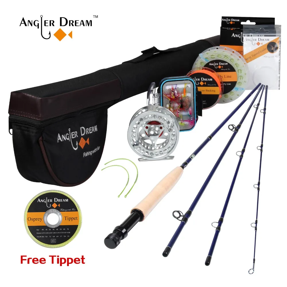 Angler Dream Classic 3/4# Fly Rod Fly Reel катушка спиннинга линия приманка коробка сумка подложка линия палантин набор Удочка комбо