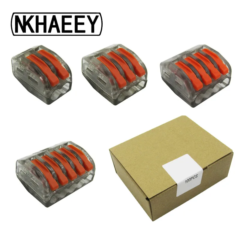 

Universal Compact Wiring Terminal Block (100PCS/BOX) Mini Fast Connector Push-in Conductor,Wago Connector Wire Connectors312-315