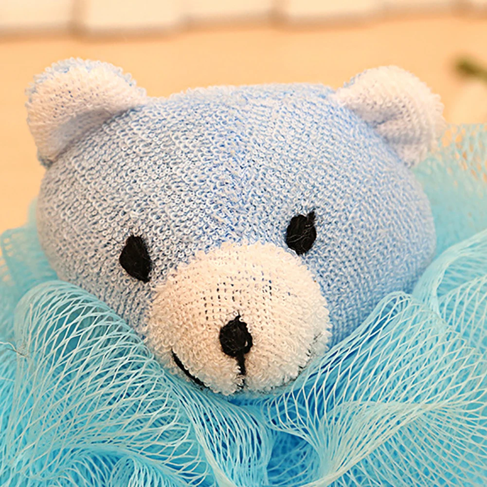 LIANGchueng faultless Cute Animal Design Bath Shower Body Puff Sponge for Home Decoration None Blue Bear 