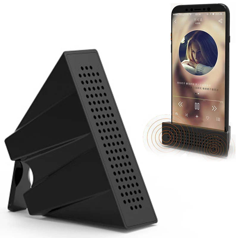 

Portable Mobile Phone Loudspeaker Speaker Holder Sound Amplifier Bracket Desktop Folding bracket loudspeaker with packing
