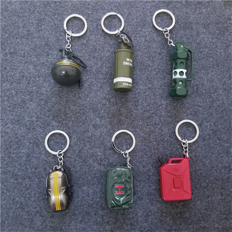 

Playerunknown's Battlegrounds Keychain PUBG Key Ring Stun Grenades Metal Car Key Chain Pendant Kids Toy Jewelry