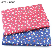 Хлопок саржа красный синий пасторальный маленький оранжевый розовый широкие цветы Цветочные ткани для комплект кровати «сделай сам» платье Декор ручной работы