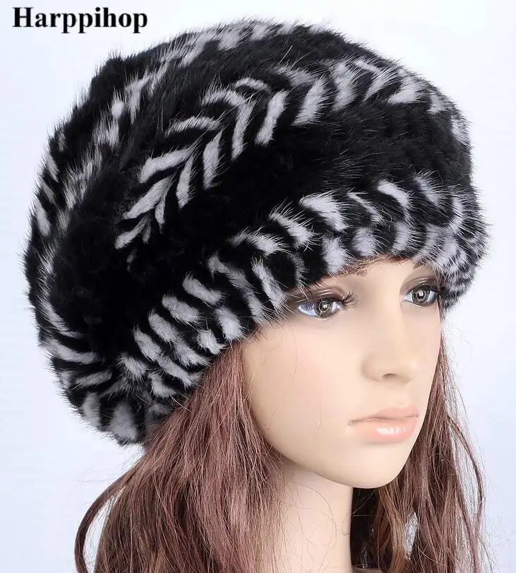 Chapéu de Vison Chapéu de Pele de Vison Tampas de Vison Fêmea Inverno Coreano Mão-de Malha Mulher Quente Bola Frete Grátis 15 Acessórios da Moda