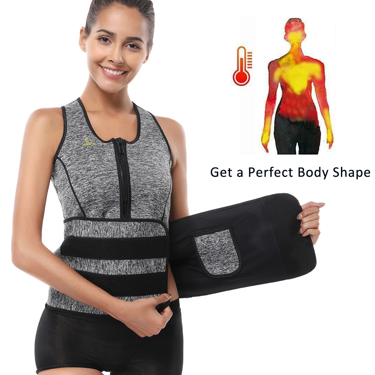 

Neoprene Suana Sweat Vest Body Shapers Plus Size Waist Corset Belt Trainer Shapewear Women Workout Firm Tummy Control Tops