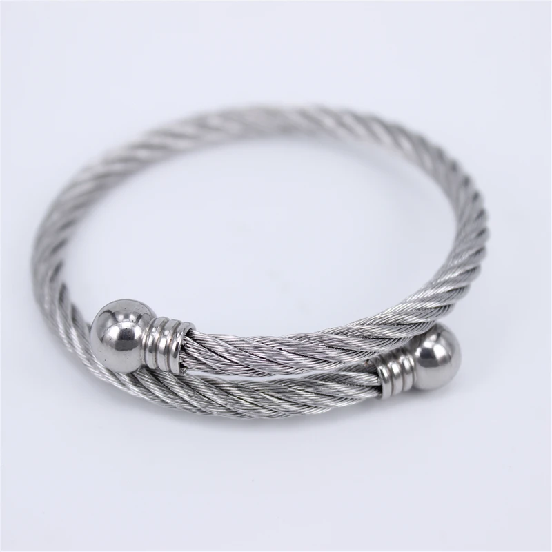 Wholesale Factory Price Three styles Adjustable Open Cuff Men Women Bracelets Trendy Stainless Steel Simple Bangles LH752