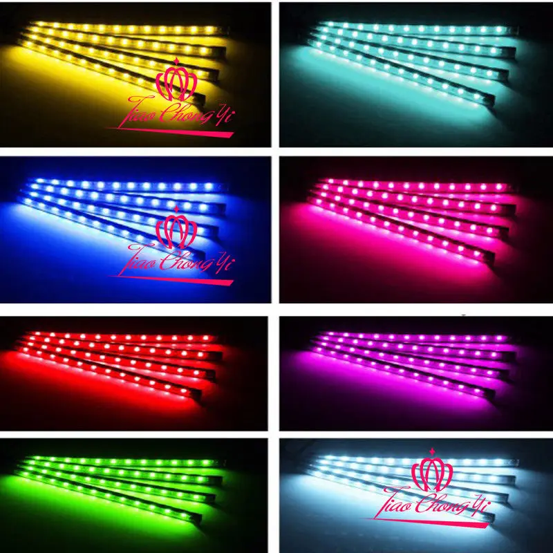 4 полосы 12 светодиодов атмосфера автомобиля RGB телефон App музыкальное управление