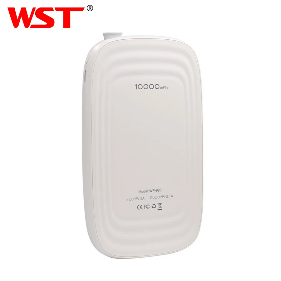 WST 10000 mAh Портативная Мобильная Внешняя батарея power bank аккумулятор power Bank для Xiaomi samsung телефон Poverbank зарядное устройство - Цвет: Белый