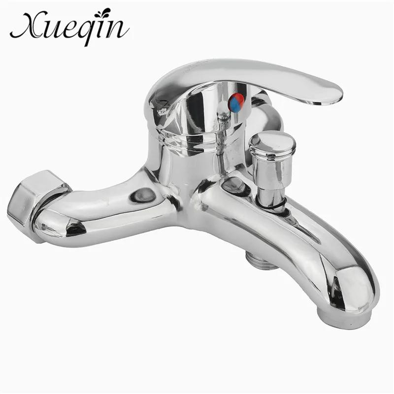 Chrome Wall Mounted Hot//Cold Water Dual Spout Mixer Tap Faucet Bath
