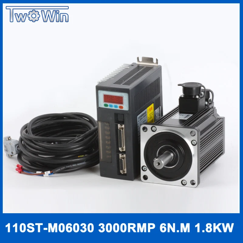 AC SERVO MOTOR & DRIVER SYSTEM 1.5KW 5 N.M 3000rpm 220V 110ST-M05030 110ST AC SERVO MOTOR Matched Servo Drive AC SERVO MOTOR & DRIVER SYSTEM 1.5KW 5 N.M 3000rpm 220V 110ST-M05030 110ST AC SERVO MOTOR Matched Servo Drive