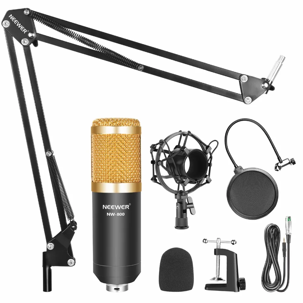 Günstig Neewer Professional Studio Rundfunk Aufnahme Kondensator Mikrofon   Mikrofon Arm Stand mit Shock Mount und Montage Clamp